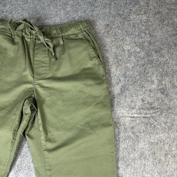 Wildfang The Essential Drawstring Pant Womens XS Green Stretch Tapered Leg - Picture 2 of 10